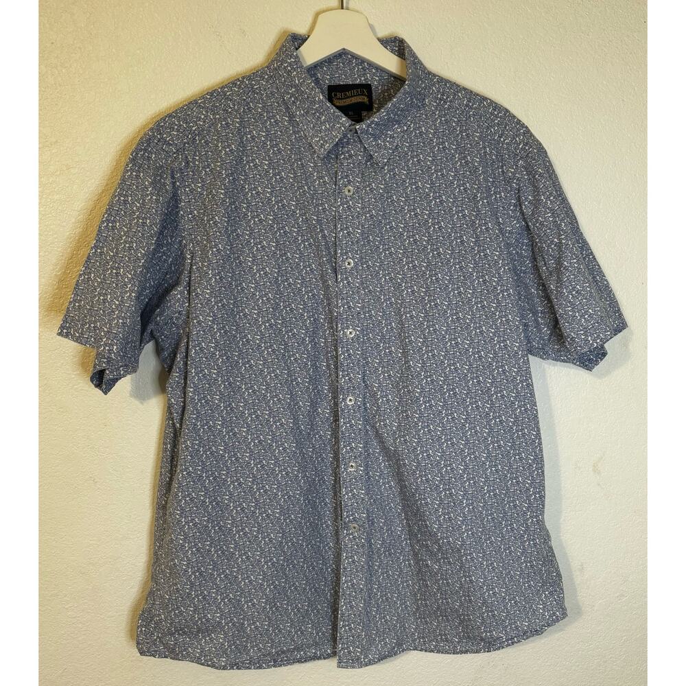 Cremieux Men's Pasley Short Sleeve Button Down Shirt Light‎ Blue Size XL